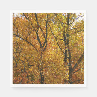 Branches of Yellow Leaves Bright Autumn Colourful Napkin