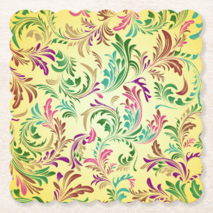 Branches Pattern Design-444555 Paper Coaster