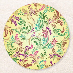 Branches Pattern Design-78466 Round Paper Coaster