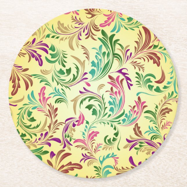 Branches Pattern Design-78466 Round Paper Coaster (Front)