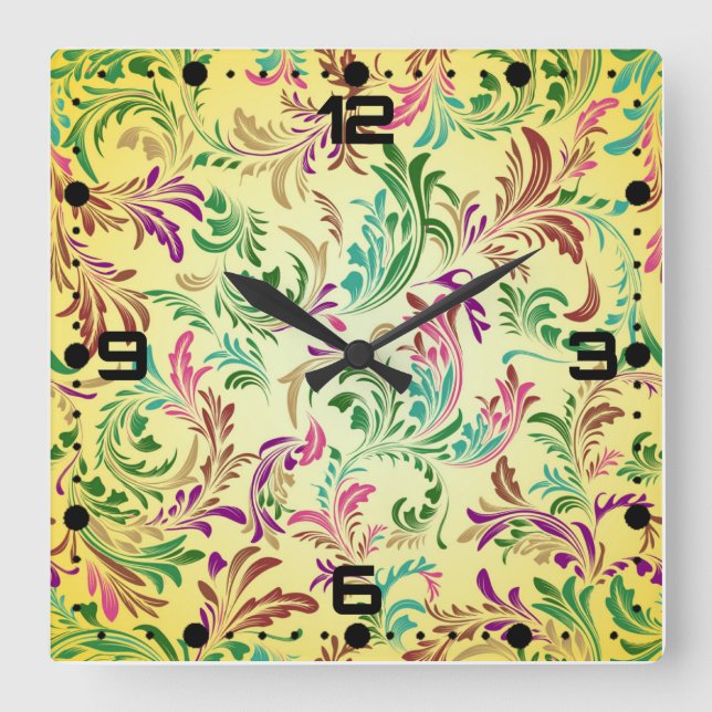 Branches Pattern Design-78466 Square Wall Clock (Front)