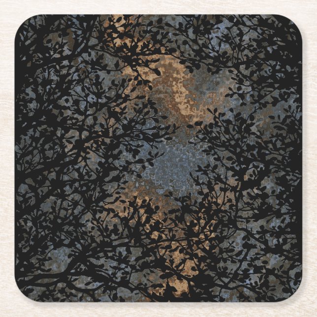 Branches  square paper coaster (Front)