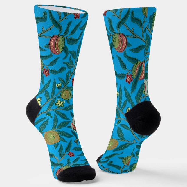 Branches with pomegranates by William Morris  Socks (Angled)