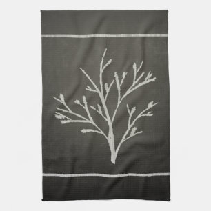 Branching Tree Sapling Chalk Drawing Tea Towel