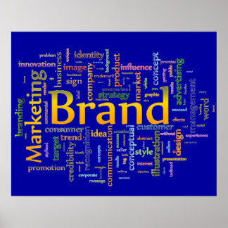Brand and Marketing  Related Text Blue Poster
