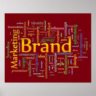 Brand and Marketing  Related Text Red Poster