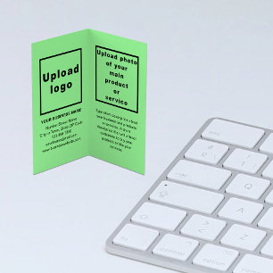 Brand and Product on Light Green Folded Business Card