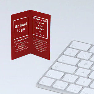 Brand and Product on Red Folded Business Card
