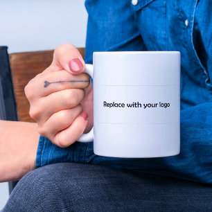 Brand colour business logo rectangular coffee mug