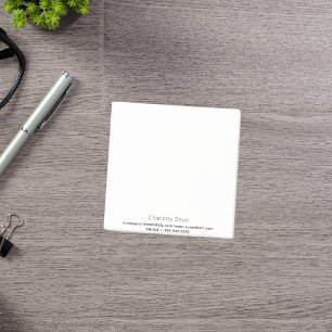 Brand colour name contact information post-it notes