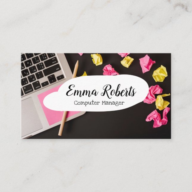 Brand Generation Marketing Computer Manager Business Card (Front)
