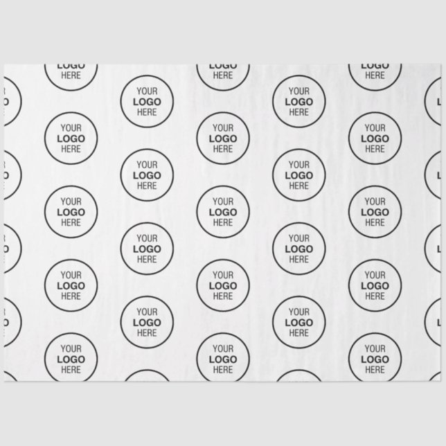 Brand Logo Name Pattern Modern Elegant Tissue Paper (Front)