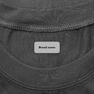 Brand Name On Grey Rectangle Clothing Labels