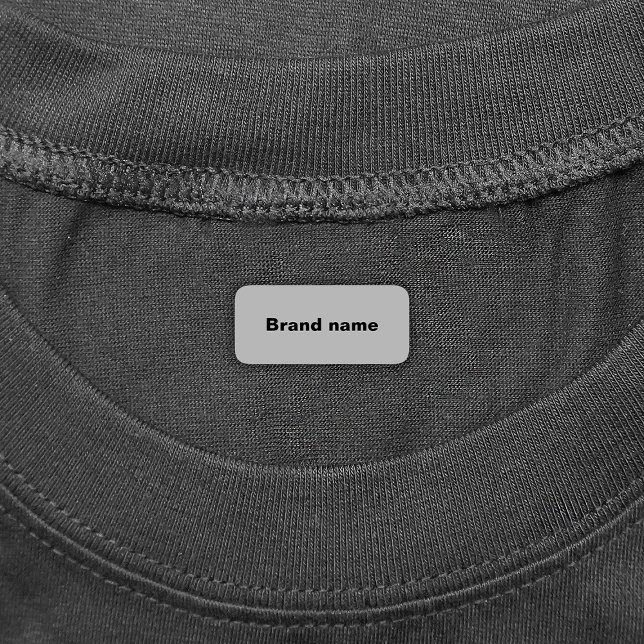 Brand Name On Grey Rectangle Clothing Labels (Gray rectangle clothing label with your brand name)