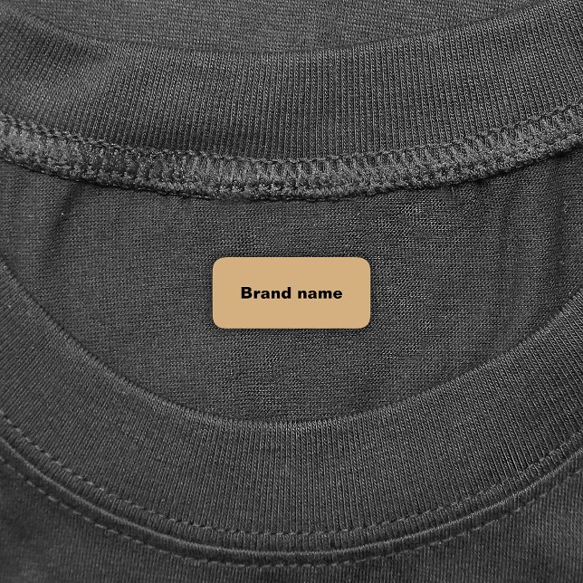 Brand Name On Light Brown Rectangle Clothing (Light brown rectangle clothing label with your brand name)