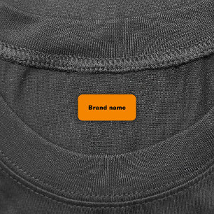 Brand Name On Orange Rectangle Clothing Labels