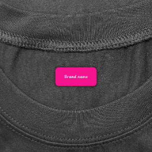 Brand Name on Pink Rectangle Clothing Label