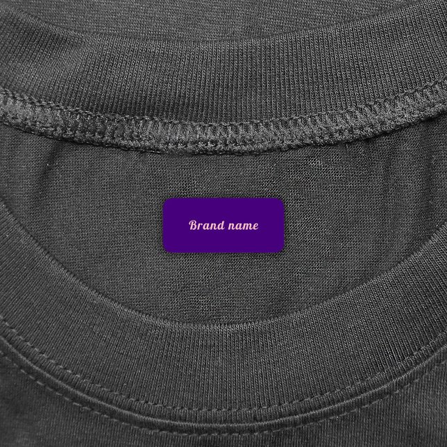 Brand Name on Purple Rectangle Clothing Label (Purple rectangle clothing label with your brand name)