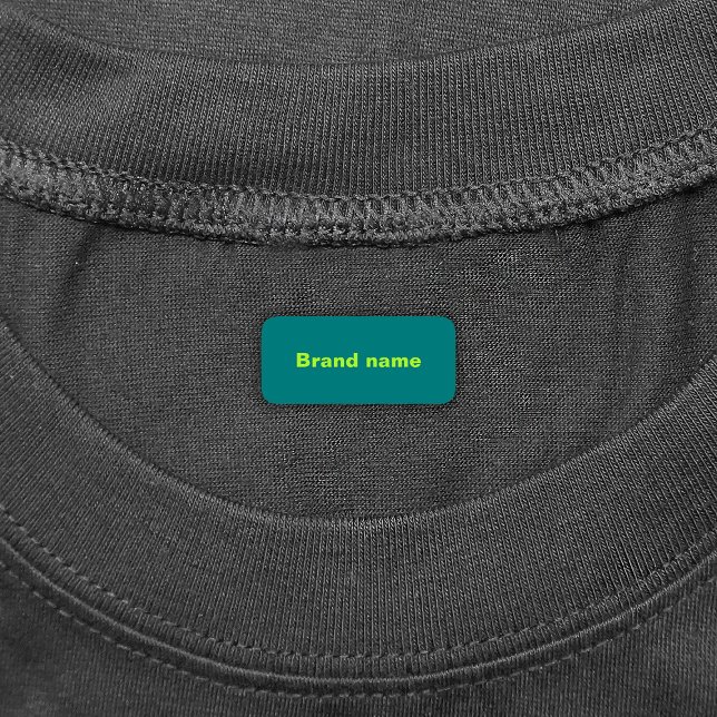 Brand Name On Teal Rectangle Clothing Labels (Teal green rectangle clothing label with your brand name)