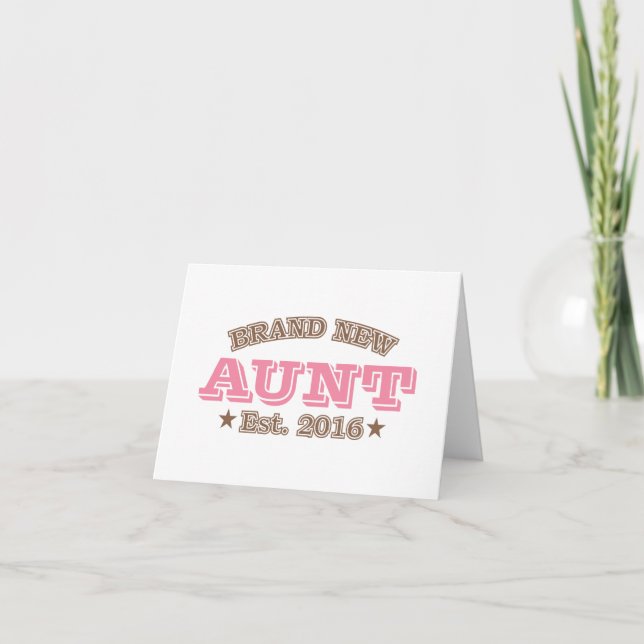 Brand New Aunt Est. 2016 (Pink) Announcement (Front)