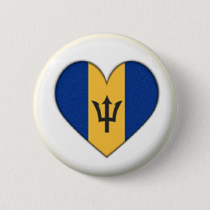 BRAND NEW!! - BARBADOS HEART PIN BACK BADGE