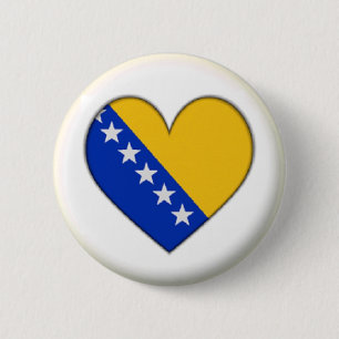 BRAND NEW!! - BOSNIA HEART PIN BACK BADGE