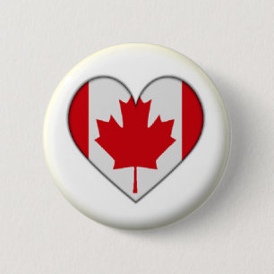 BRAND NEW!! - CANADA HEART PIN BACK BADGE