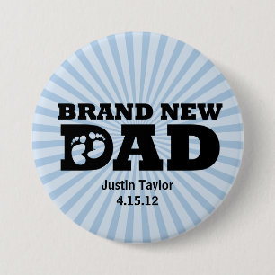 Brand New Dad Personalised Button