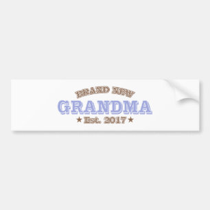 Brand New Grandma Est. 2017 (Purple) Bumper Sticker