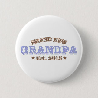 Brand New Grandpa Est. 2018 (Purple) 6 Cm Round Badge