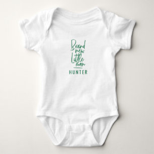 Brand new little man hand drawn baby boy bodysuit
