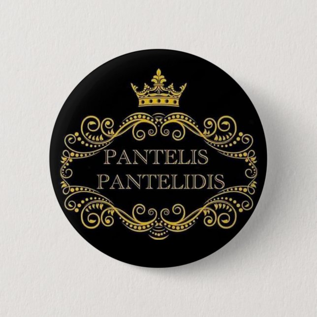 BRAND NEW!! - PANTELIS PANTELIDIS PIN-BACK BADGE (Front)