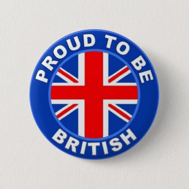 BRAND NEW!! - PROUD TO BE BRITISH PIN BACK BADGE (Front)
