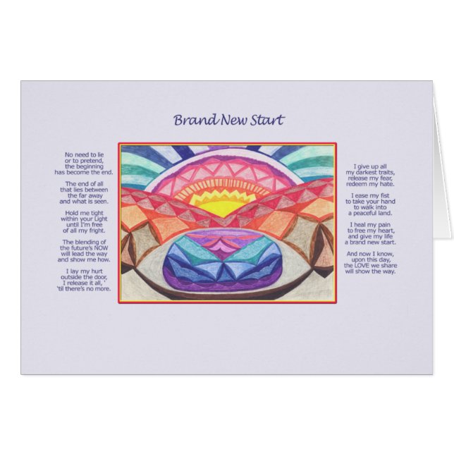 Brand New Start Card (Front Horizontal)