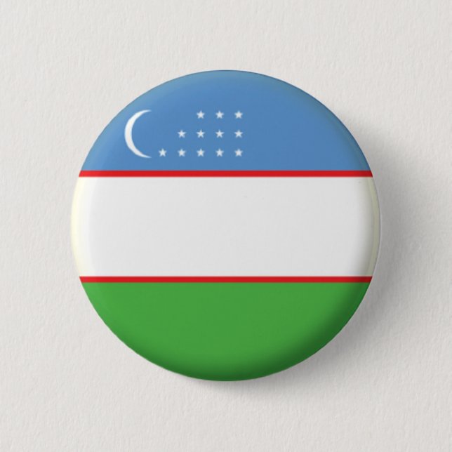 BRAND NEW!! - UZBEKISTAN PIN BACK BADGE (Front)