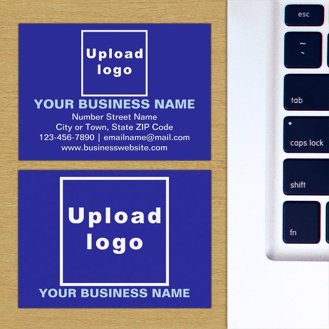 Brand on Blue Business Card (The front and back of the blue business card with your brand)