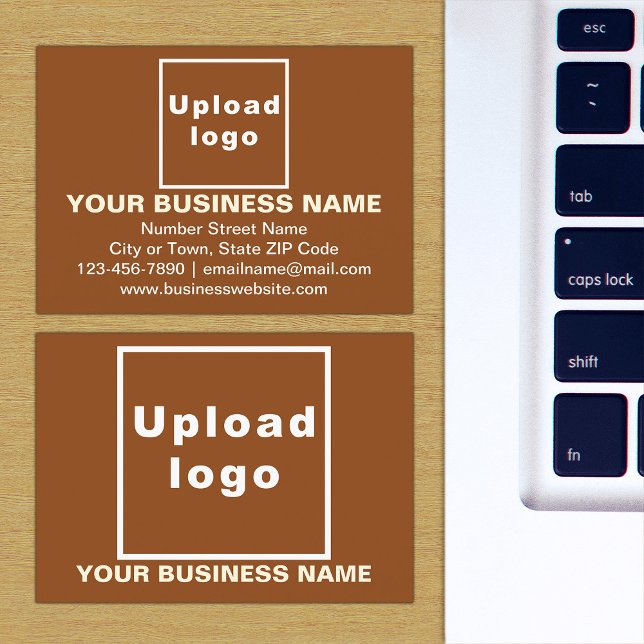 Brand on Brown Business Card (The front and back of the brown business card with your brand)