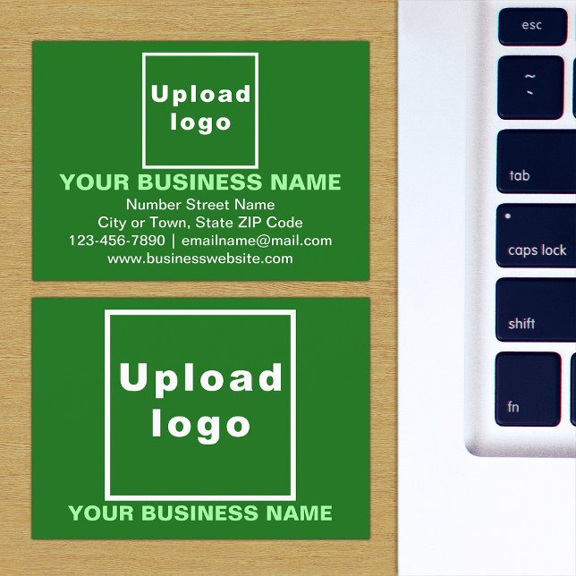 Brand on Green Business Card (The front and back of the green business card with your brand)