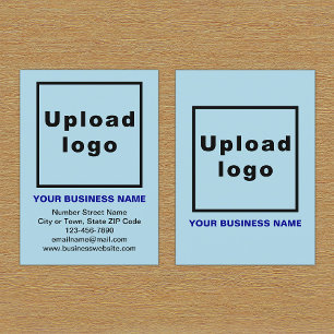Brand on Light Blue Portrait Business Card