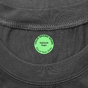 Brand on Small Light Green Circle Clothing Label