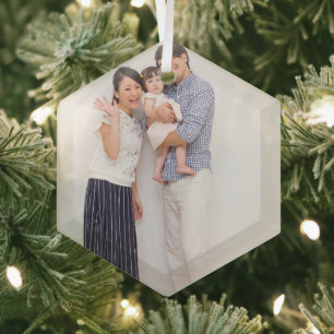 Brand Promotion Photo Glass Hexagon Tree Decoration