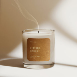 Brand & Scent Brown Suede Leather Candle Label