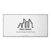 Branded Black and White Professional Desk Mat