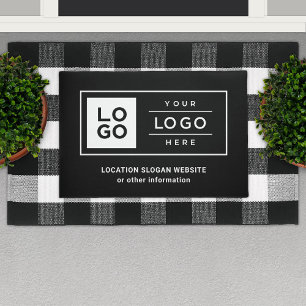 Branded Black Business Logo Welcome Doormat