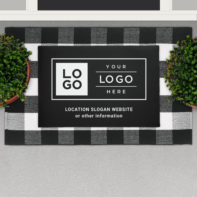 Branded Black Business Logo Welcome Doormat (Creator Uploaded)