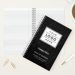Branded Black Marble Business Logo Notebook