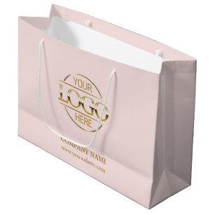 Branded Blush Pink Business Logo Promotional Large Gift Bag