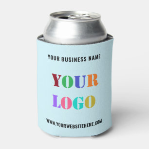 Branded Business Logo and Text Can Cooler Example