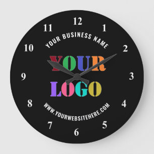 Branded Business Logo and Text Clock Example