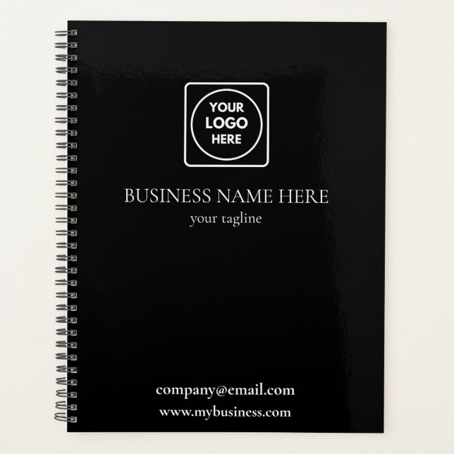 Branded Business Logo Promo Black Planner (Front)